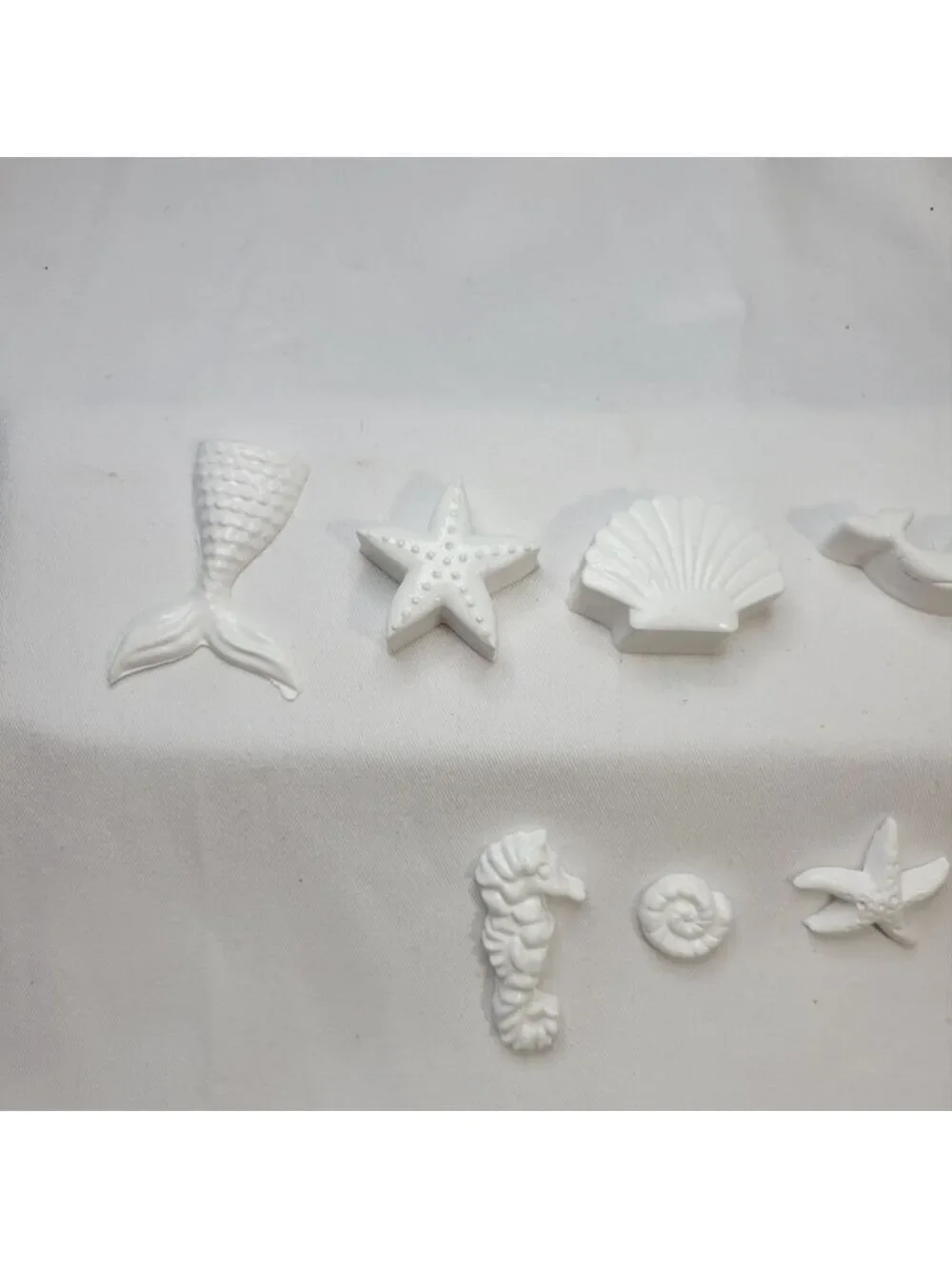 Ceramic Resin Sea Life Figures Handcrafted 8 Piece